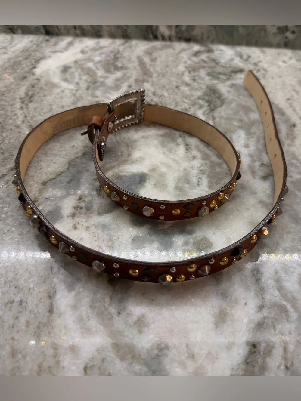 Leatherock Vintage Western Boho Studded Genuine Leather Belt L36 #8392